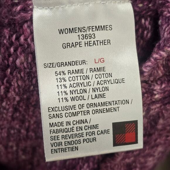 Vintage Woolrich Pullover 1/4 Zip Sweater Grape Heather Purple Sz Large Wool - Picture 11 of 13